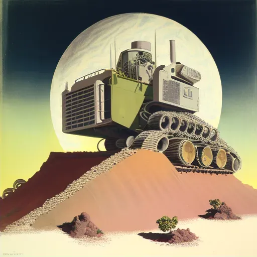 Illustration of a terraforming machine transforming a barren planet into a habitable world - Image 2