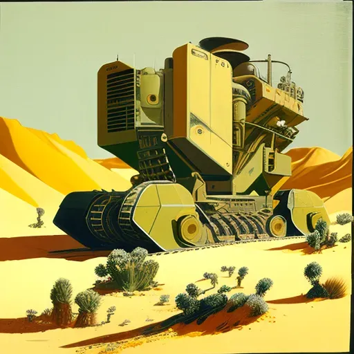 Illustration of a terraforming machine transforming a barren planet into a habitable world - Image 3