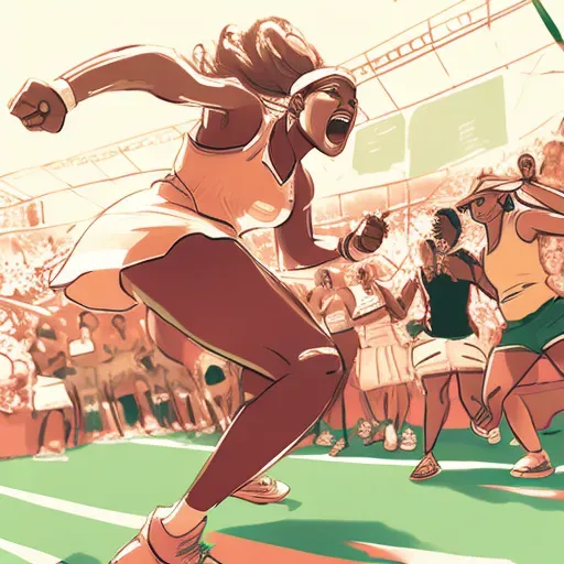 Energetic illustration of an athlete on a tennis court - Image 3