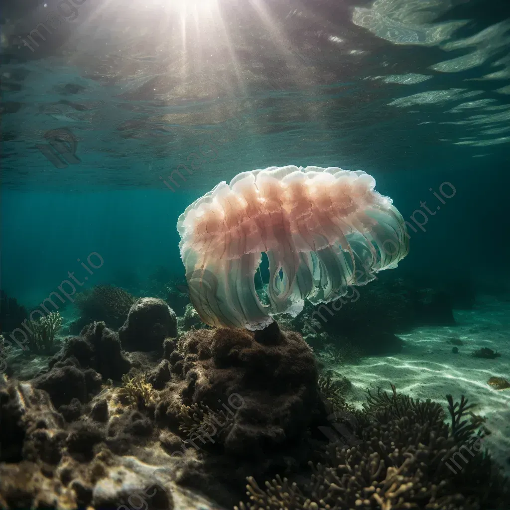 Sunlit coral reef with jellyfish, captured on a Phase One XF IQ4. - Image 2