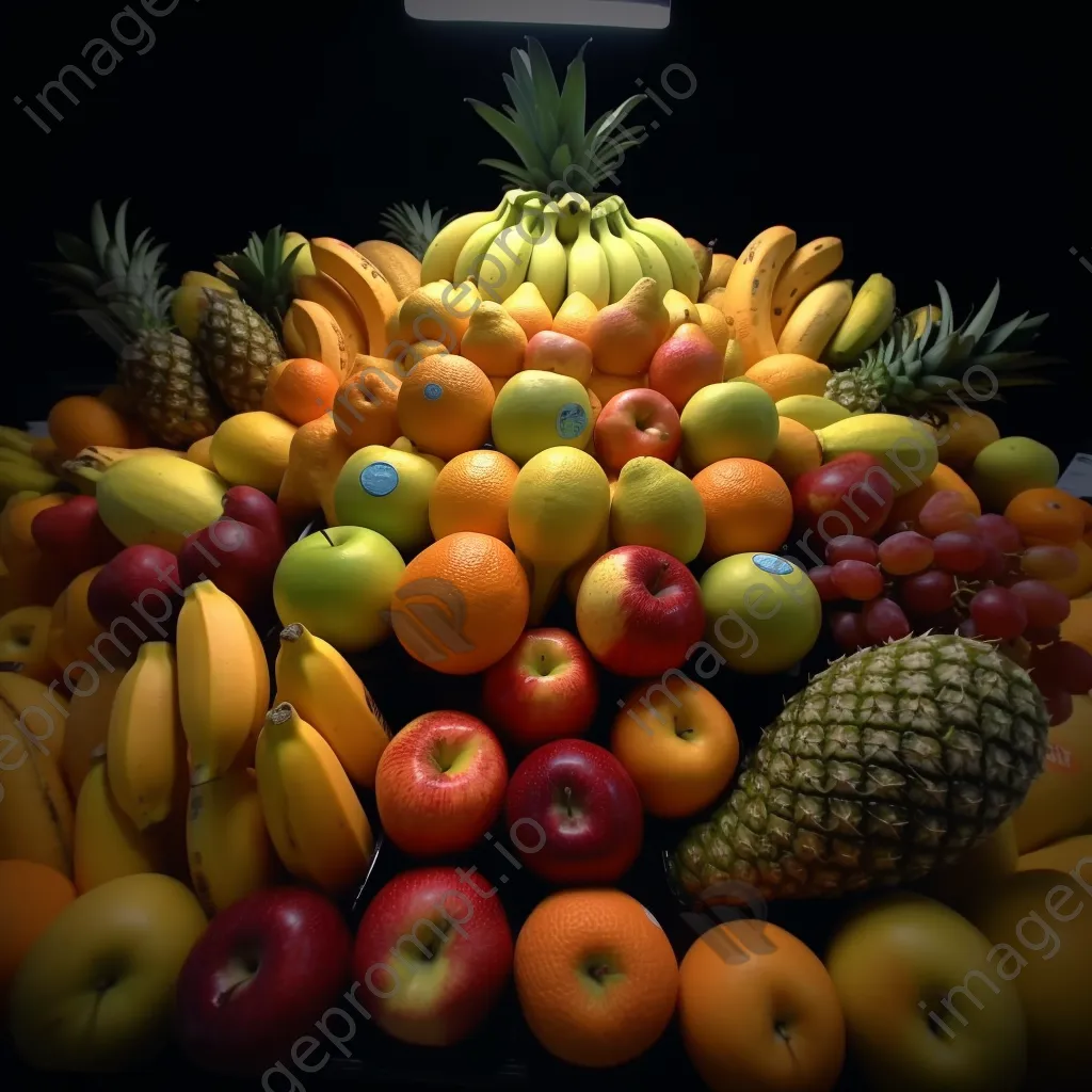 Colorful fruit display featuring various fruits in a supermarket. - Image 3