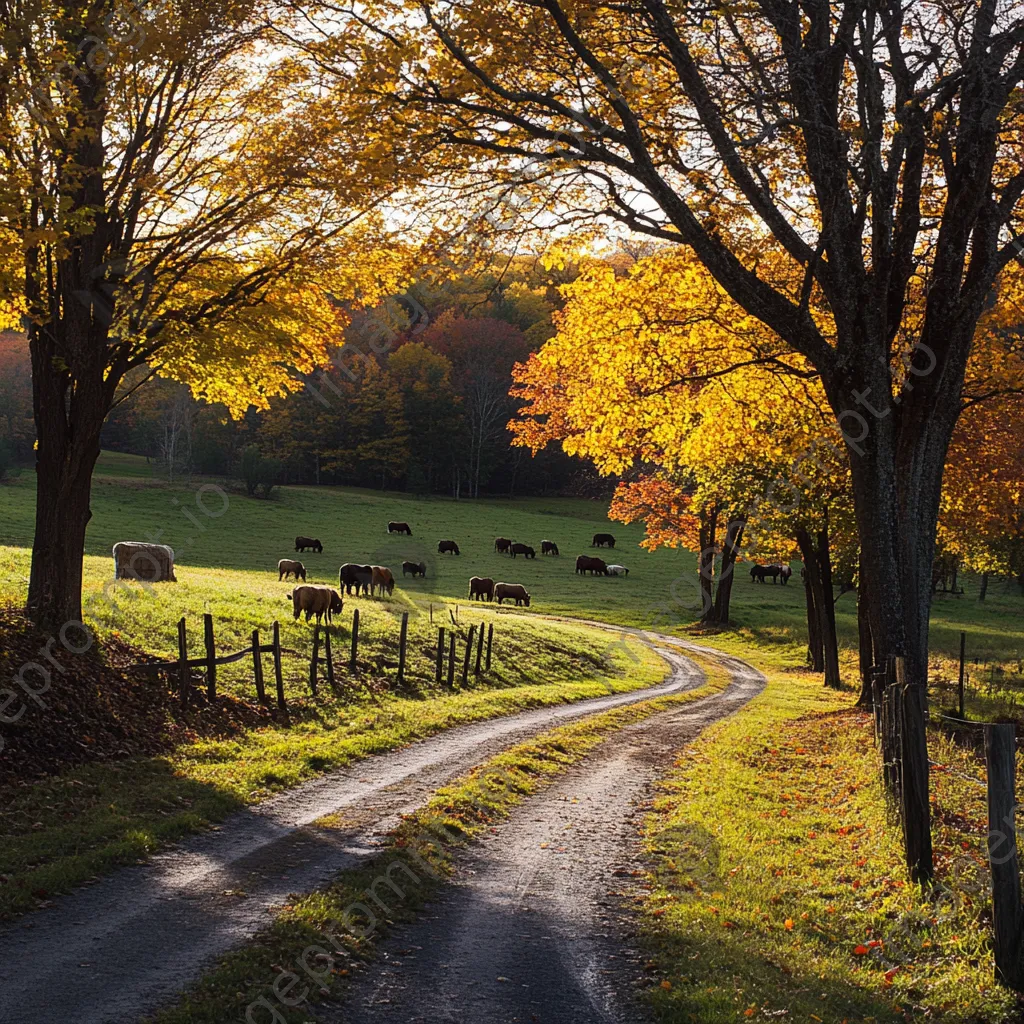 Scenic view of a path in a colorful maple orchard - Image 4