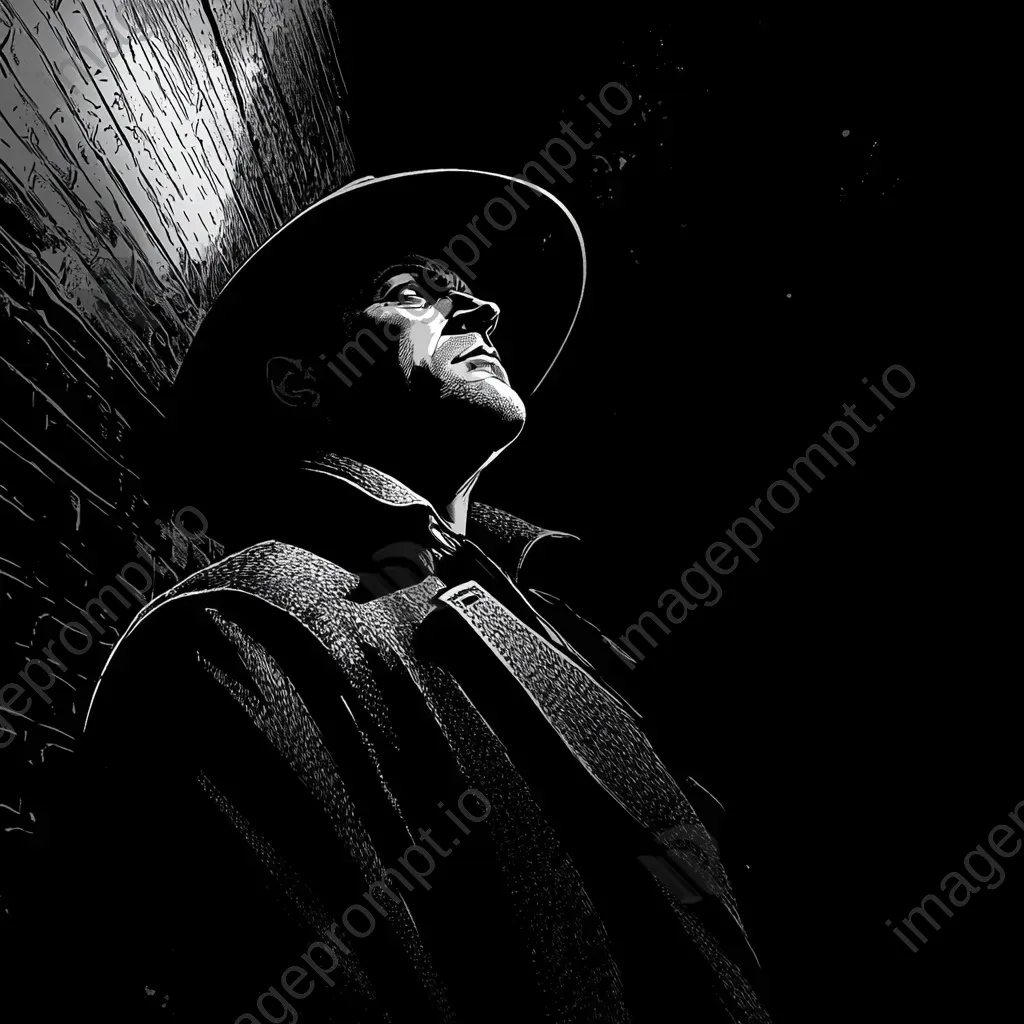 Film-noir detective portrayed in dramatic shadows of graphic novel style - Image 3