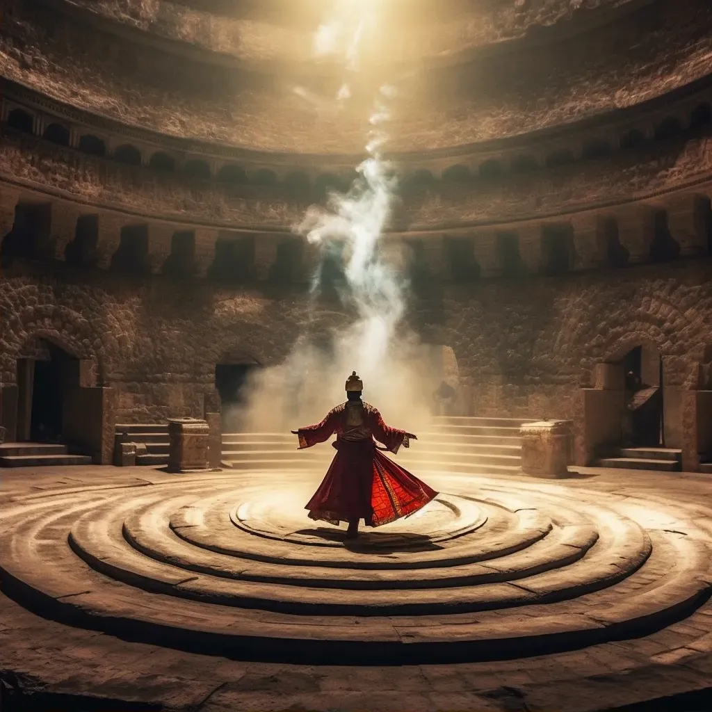 Image of a Turkish whirling dervish performing in an ancient Mayan temple - Image 2