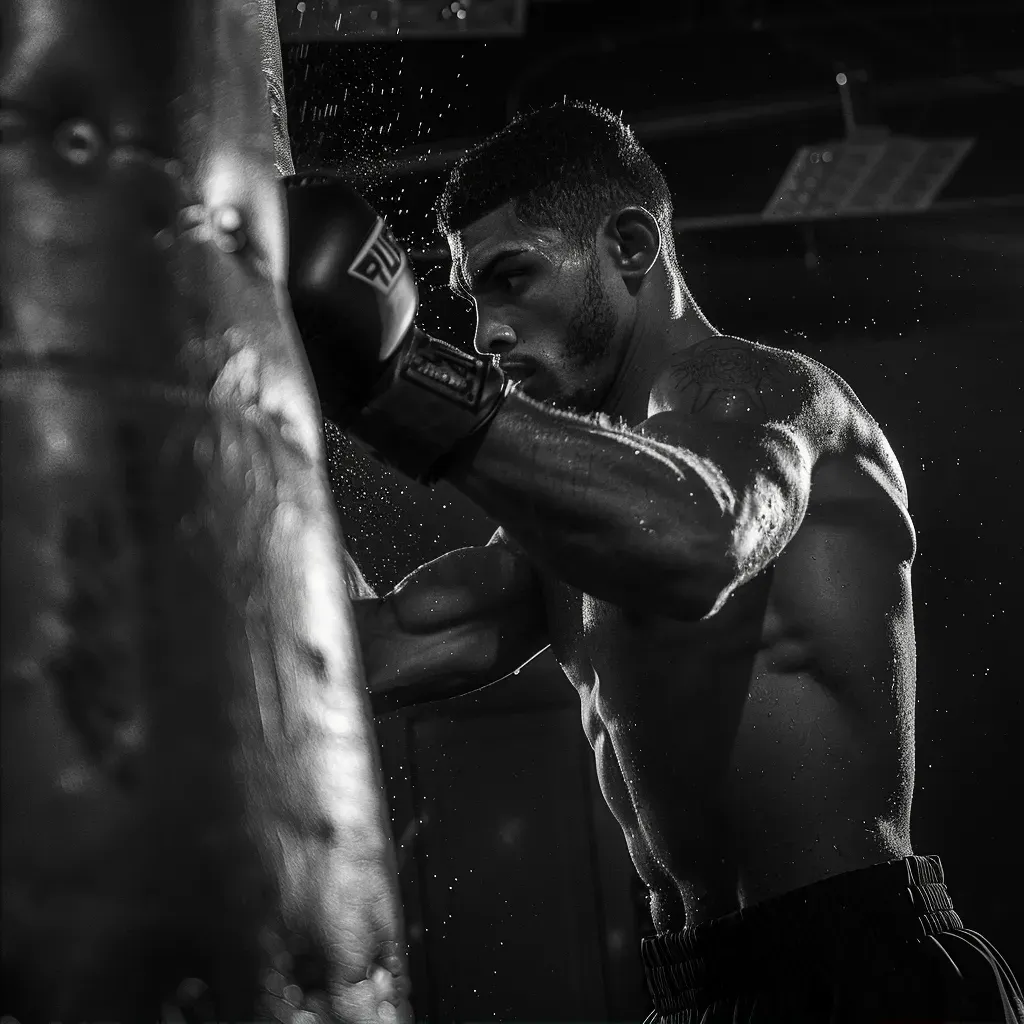 Boxer Training in Gym