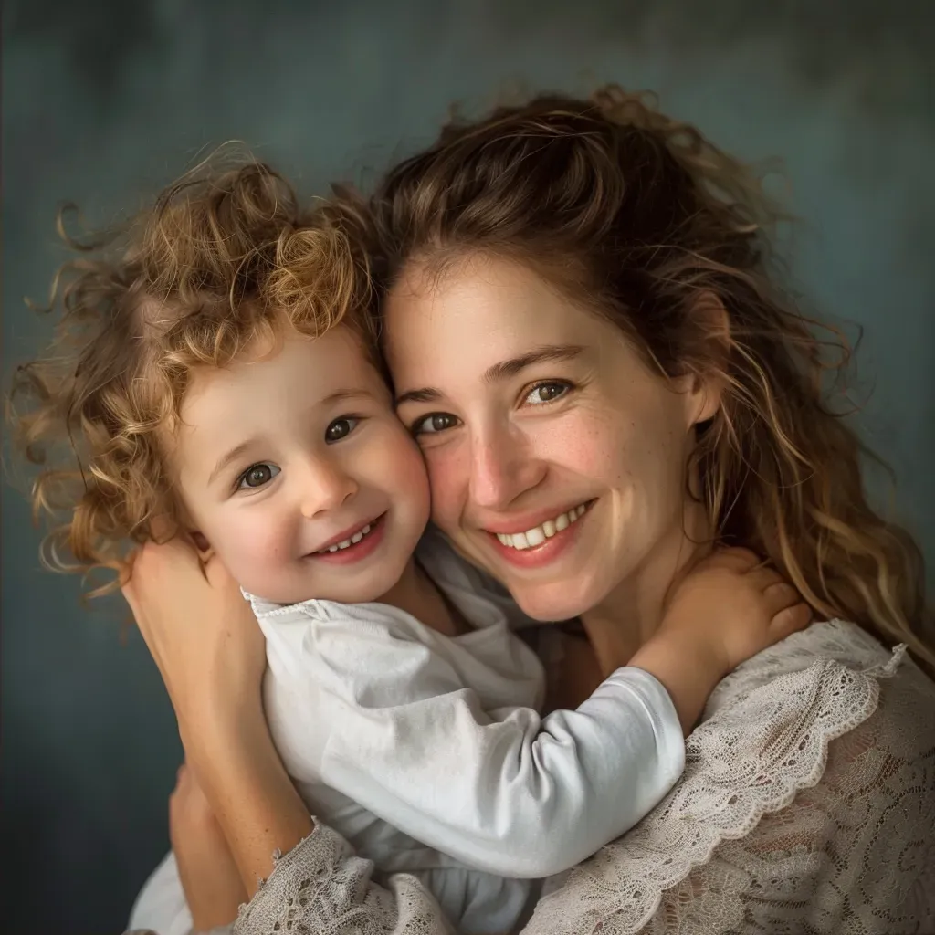 Joyful Mother and Child Portrait