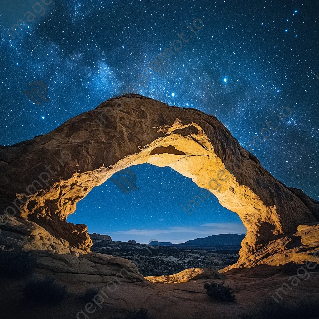 Rock arch illuminated by moonlight - Image 3