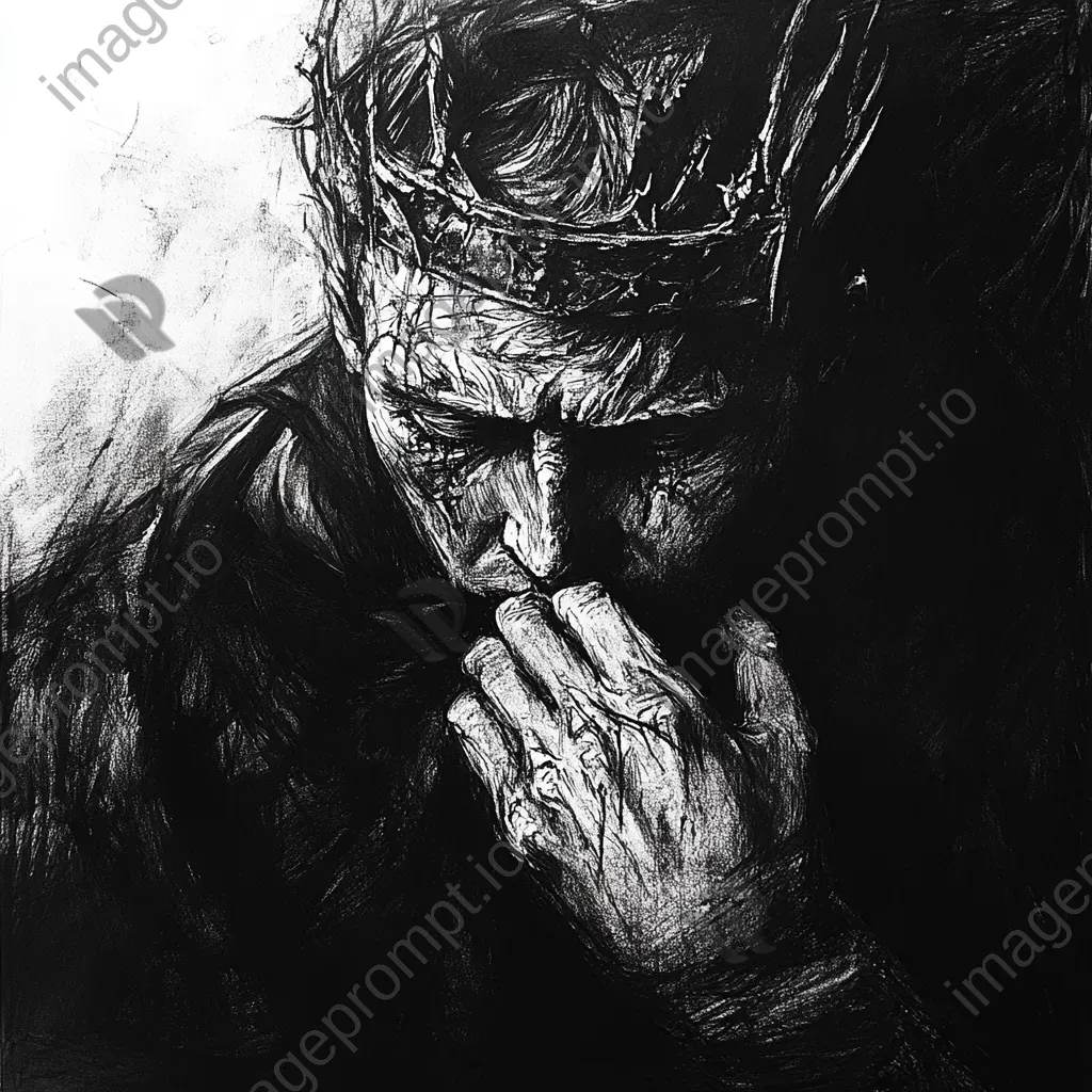 Charcoal sketch of Macbeth