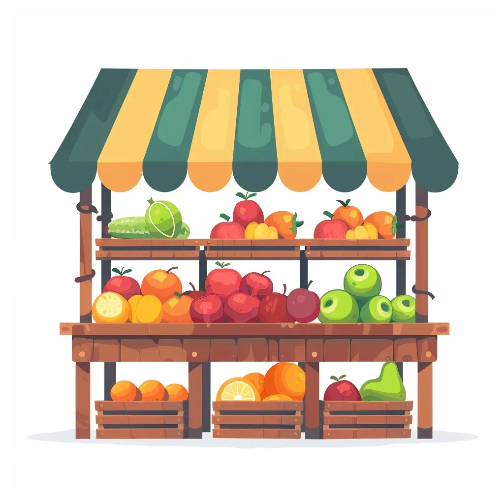 Fruit Stand Logo with Assorted Tropical Fruits - Image 1