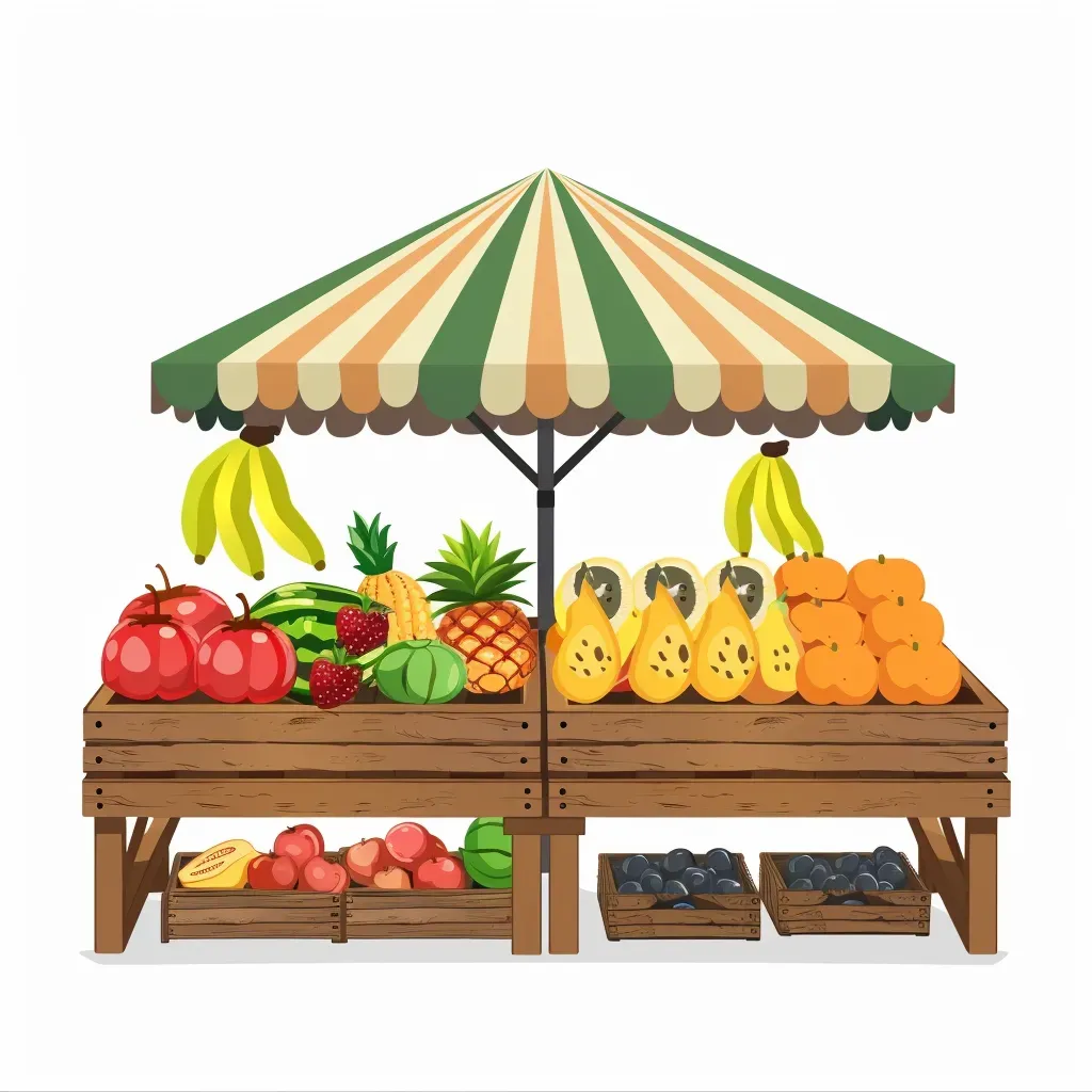 Fruit Stand Logo with Assorted Tropical Fruits - Image 2