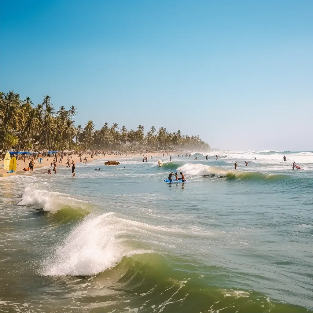 Surfing competition on tropical beach with surfers - Image 2