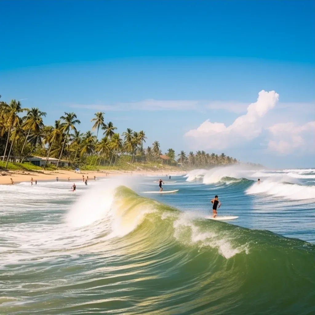 Surfing competition on tropical beach with surfers - Image 3