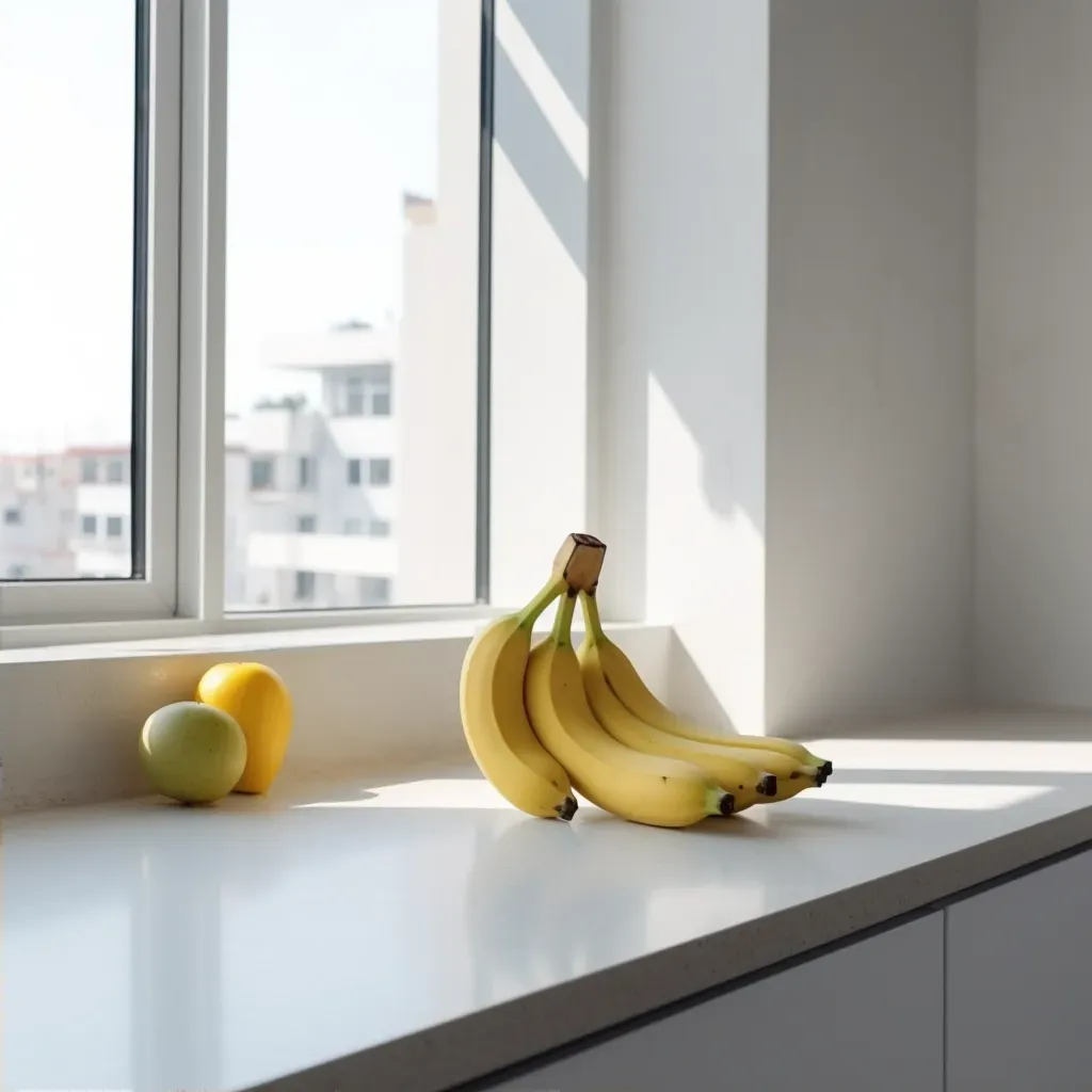 Yellow banana on minimalist kitchen counter - Image 2