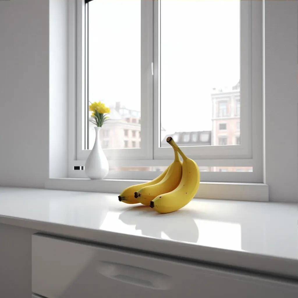 Minimalist Kitchen Counter with Yellow Banana