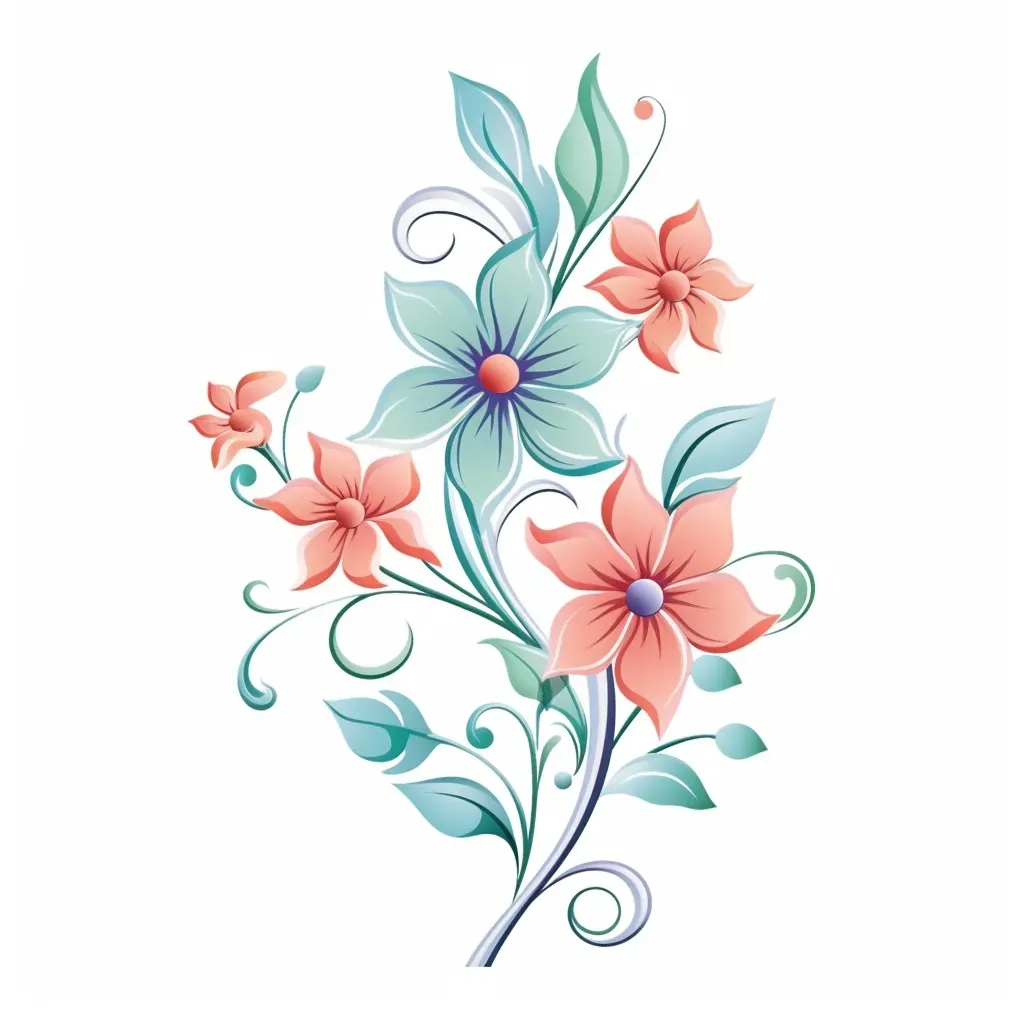 Pastel Flower Shop Logo with delicate flowers and vines - Image 1