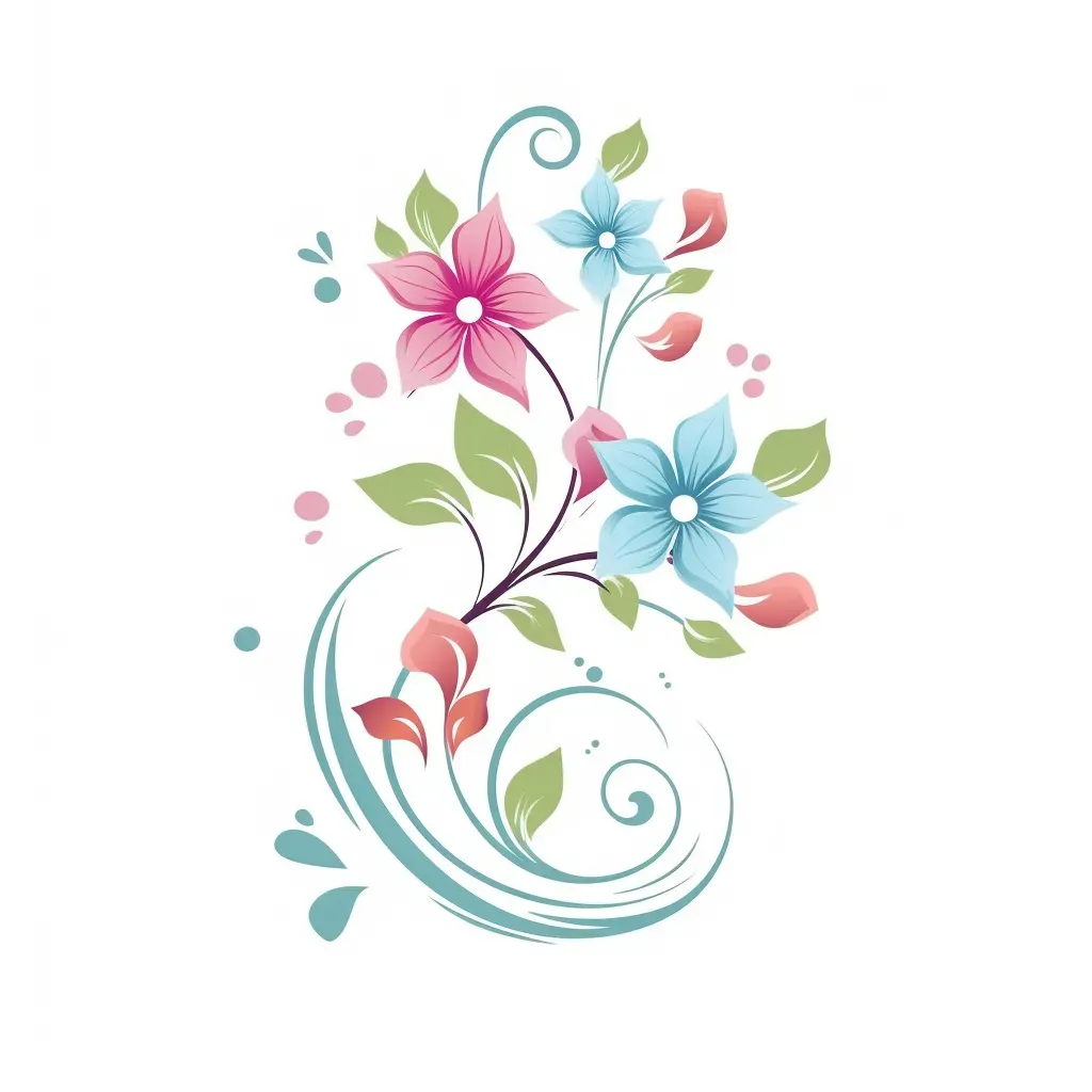 Pastel Flower Shop Logo with delicate flowers and vines - Image 2