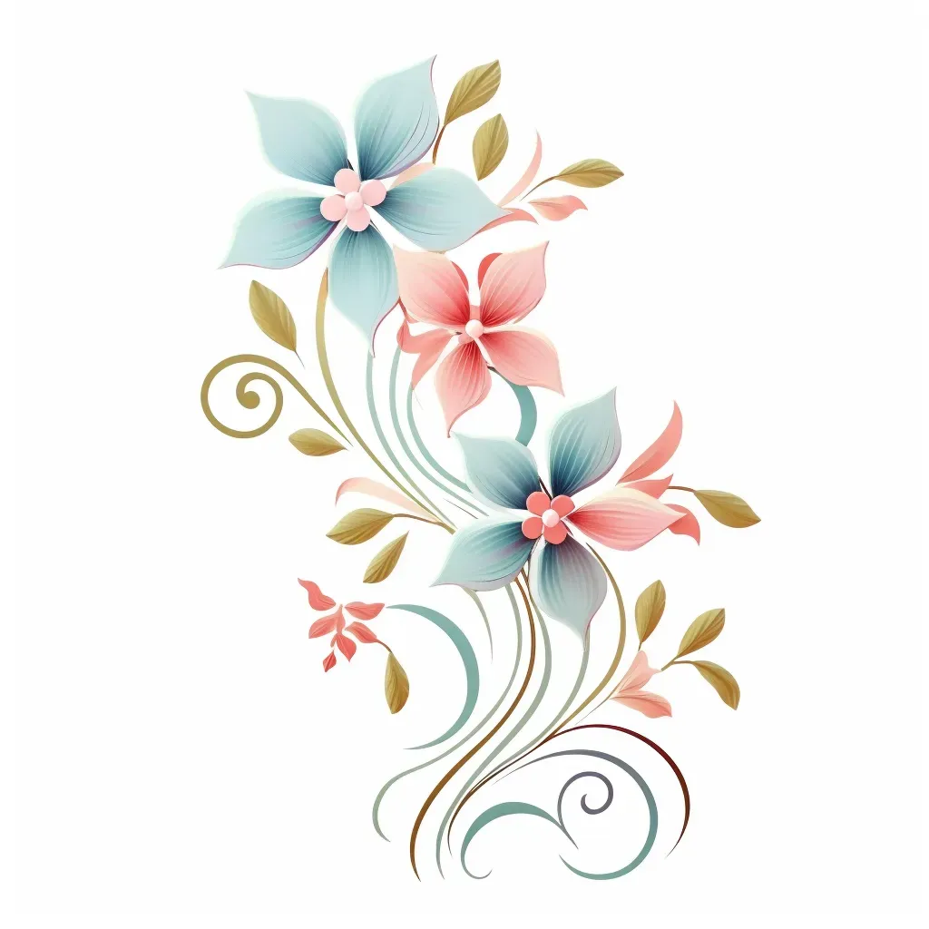 Pastel Flower Shop Logo with delicate flowers and vines - Image 3