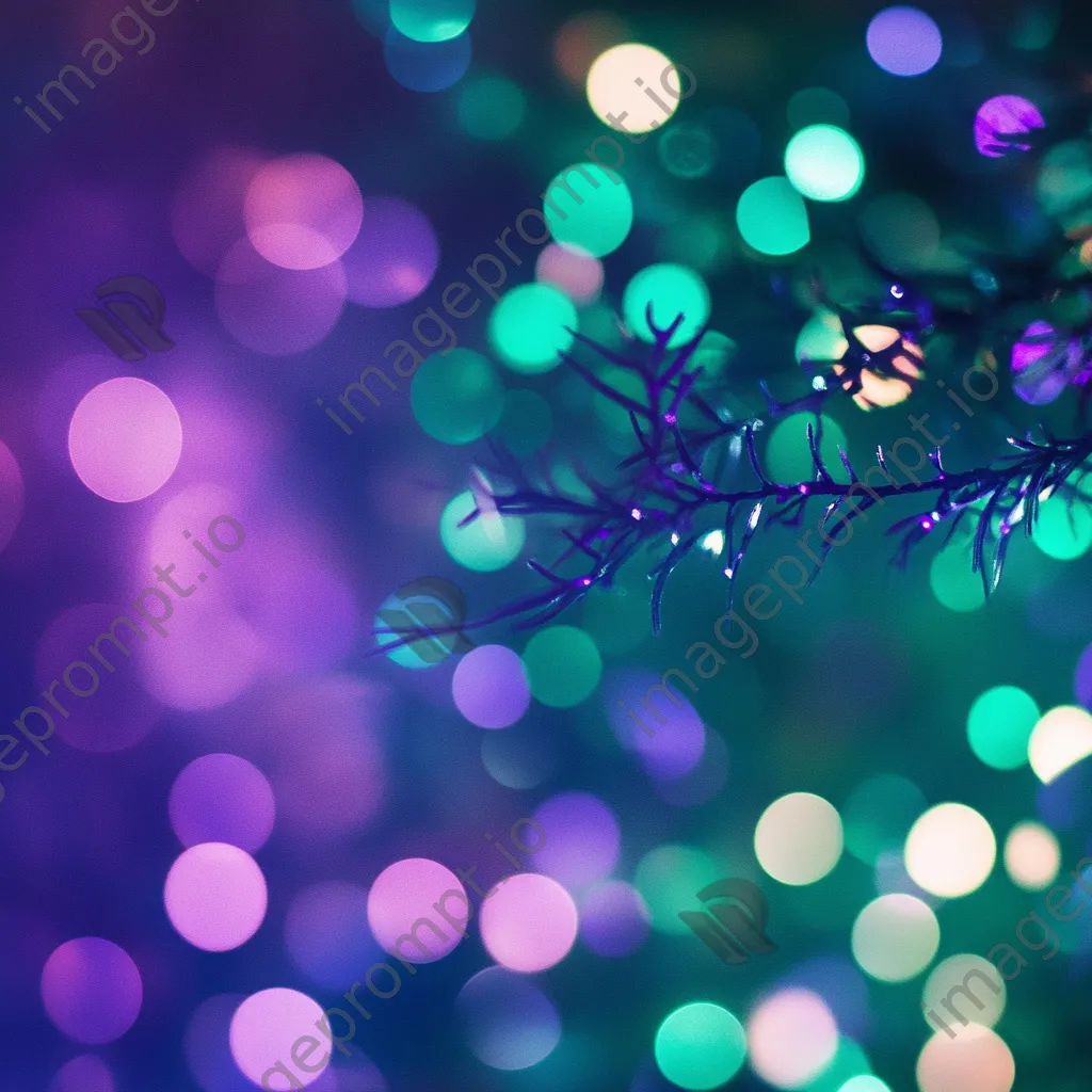 Electric green gradient transitioning into violet with star bokeh - Image 1