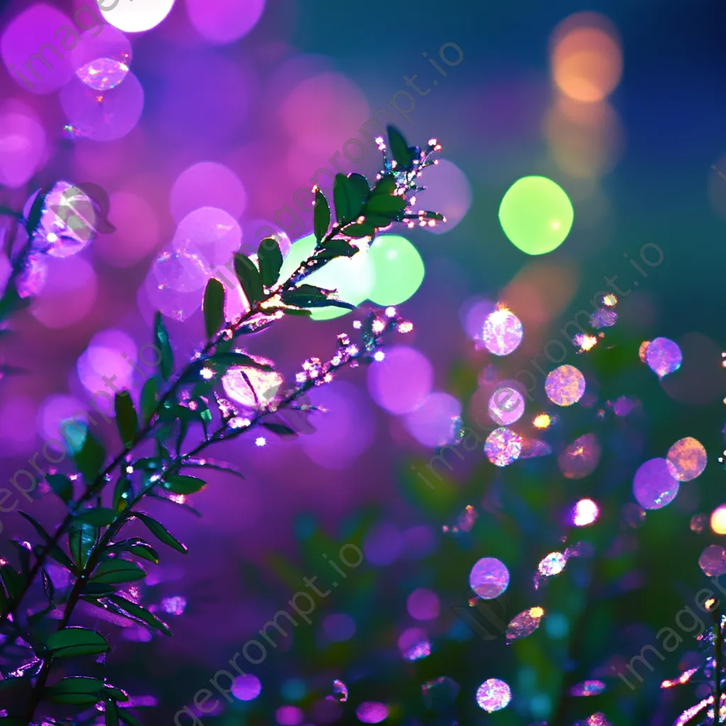 Electric green gradient transitioning into violet with star bokeh - Image 3