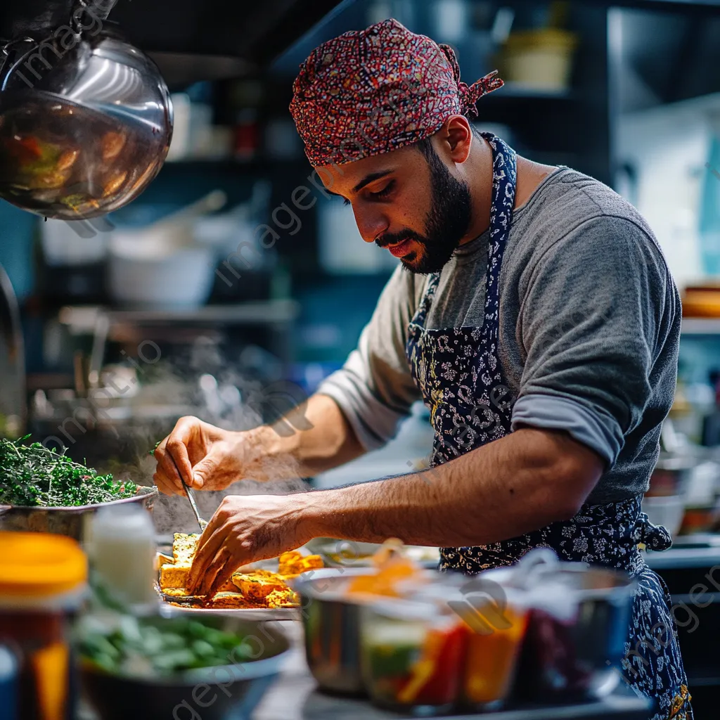 Artisan making flavored butter with herbs and spices in a bright kitchen setting - Image 3