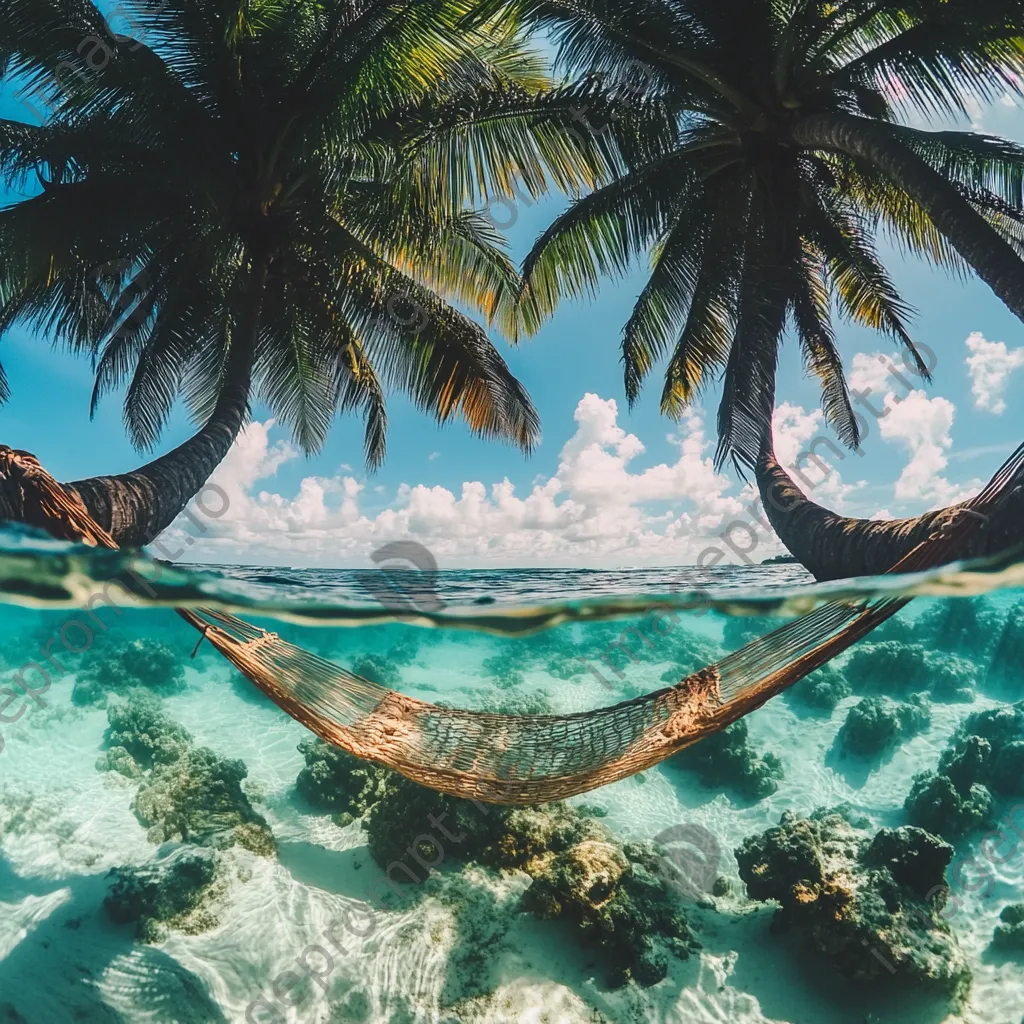 Hammock between palm trees on a tropical island - Image 2