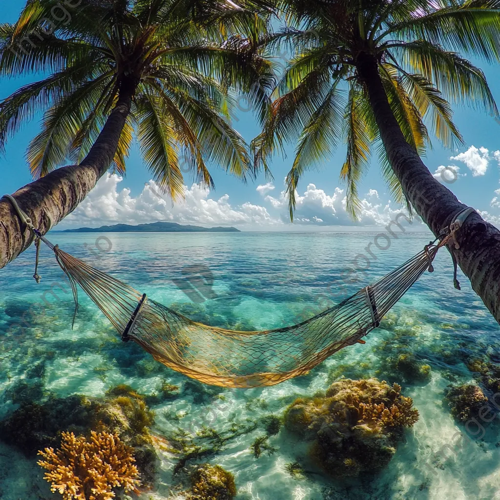 Hammock between palm trees on a tropical island - Image 4