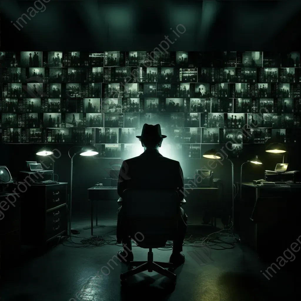 A tense scene depicting the deciphering of a secret coded message in chiaroscuro style - Image 4