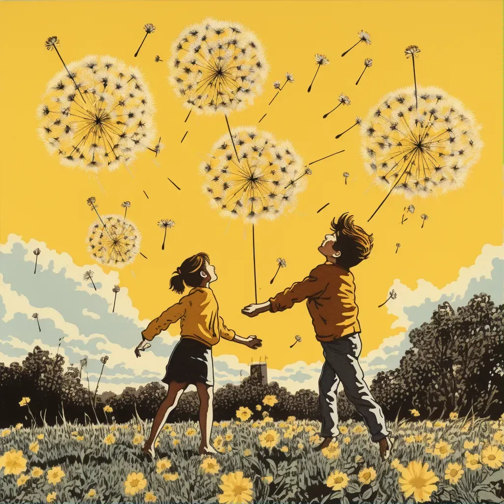 Image of dandelions releasing seeds in the wind, symbolizing freedom - Image 1