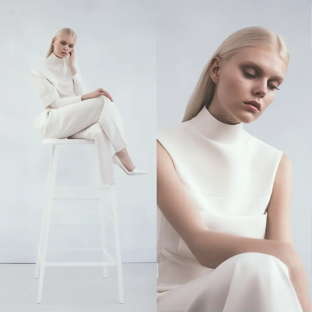 Minimalistic modern fashion editorial scene in monochrome colors - Image 1