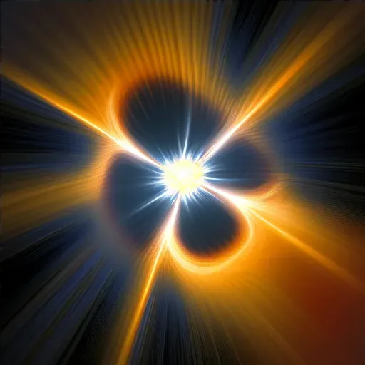 Image of pulsar star emitting light beams against a star-filled sky backdrop - Image 4