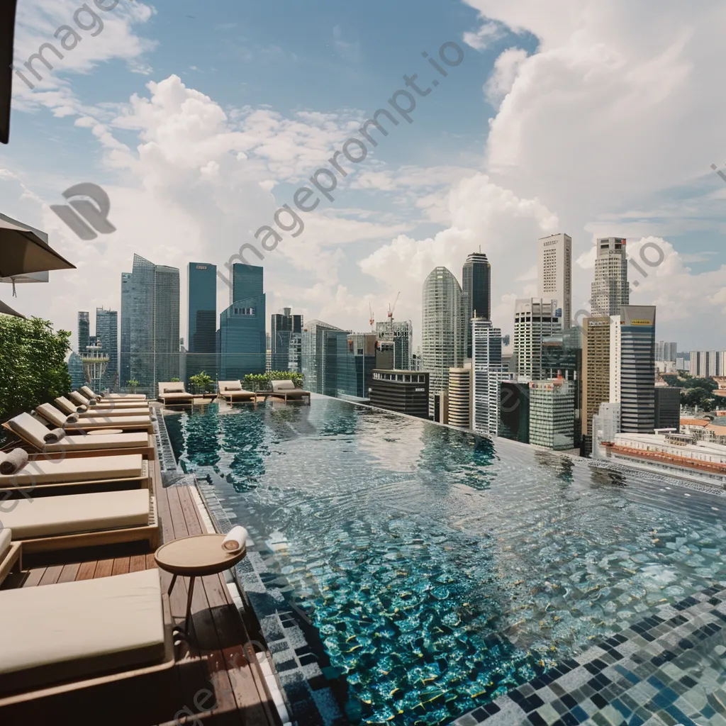 Rooftop pool with city skyline in the background - Image 2