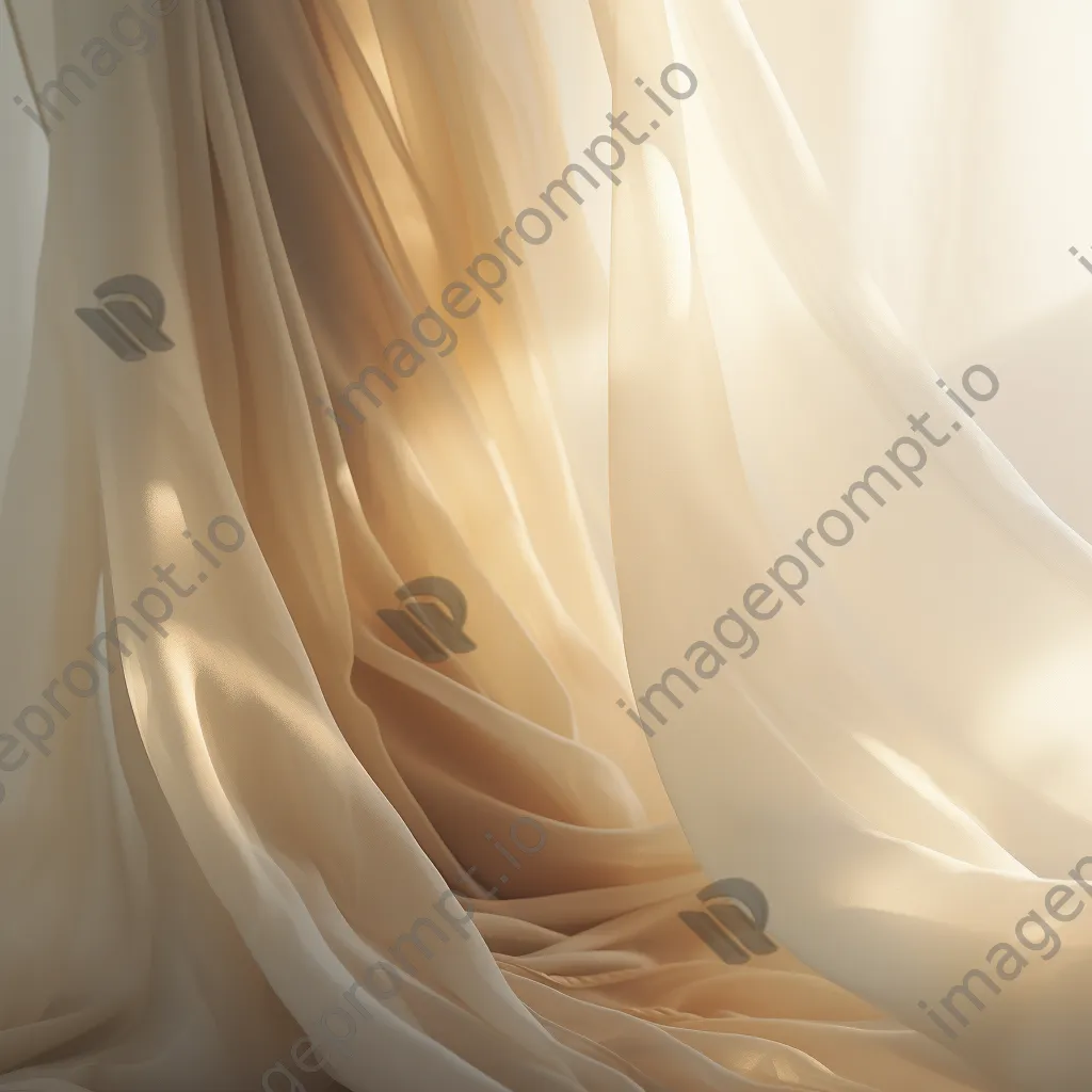 Close-up of soft fabric with morning sunlight filtering through curtains. - Image 1