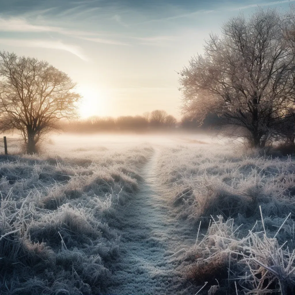 Frosty winter wonderland in the countryside - Image 1