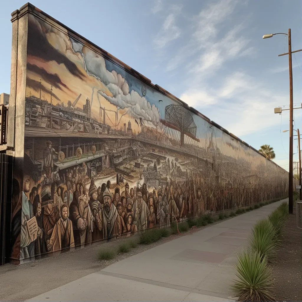 Mural spanning border wall symbolizing unity and shared humanity - Image 1