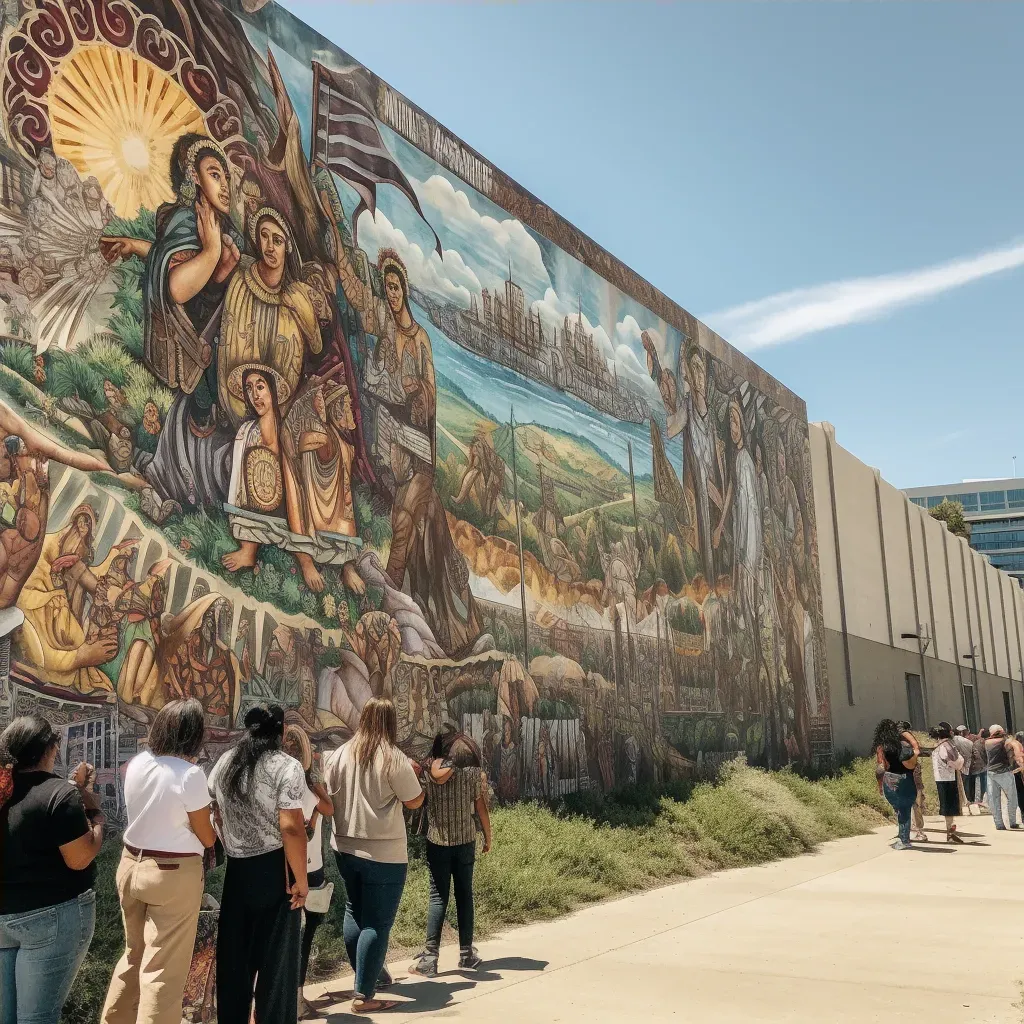 Mural spanning border wall symbolizing unity and shared humanity - Image 4