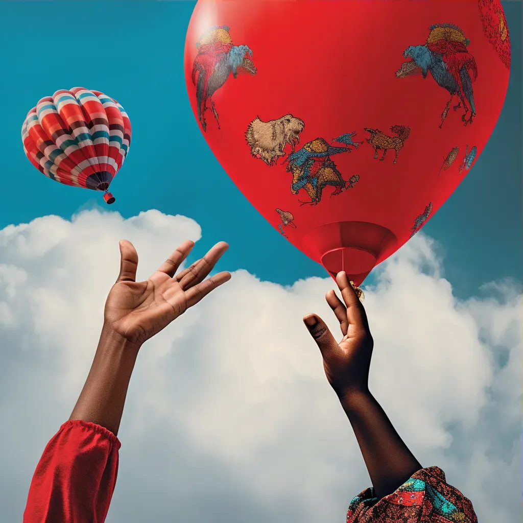 Image of releasing a vibrant red balloon into the sky - Image 3