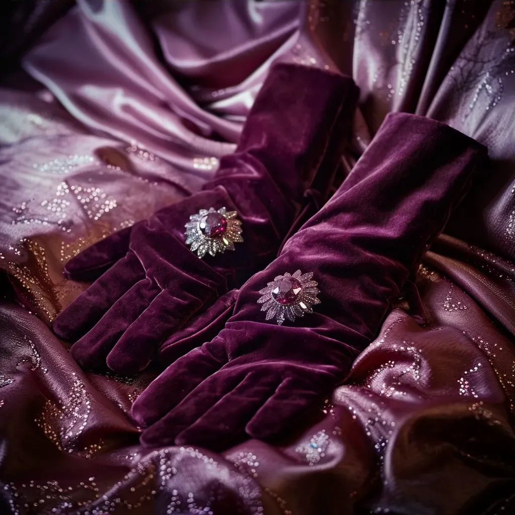 Suede Gloves with Jewel