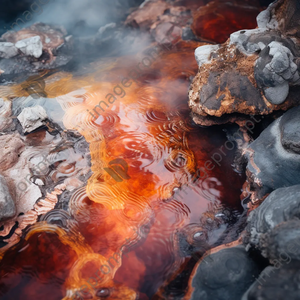 Close-up of colorful mineral deposits from a geothermal spring. - Image 1