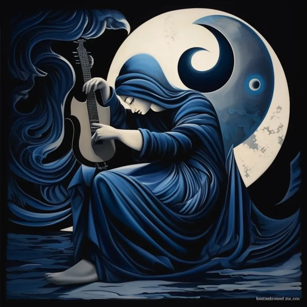 Majestic image of a lunar goddess weaving the phases of the moon - Image 4