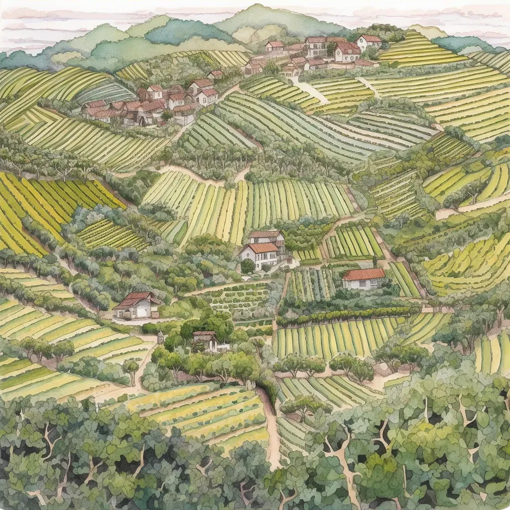 Aerial view of vineyard with geometric patterns - Image 4