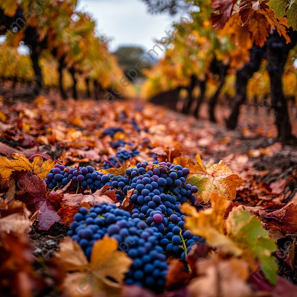 Grapes hanging in an autumn vineyard - Image 4