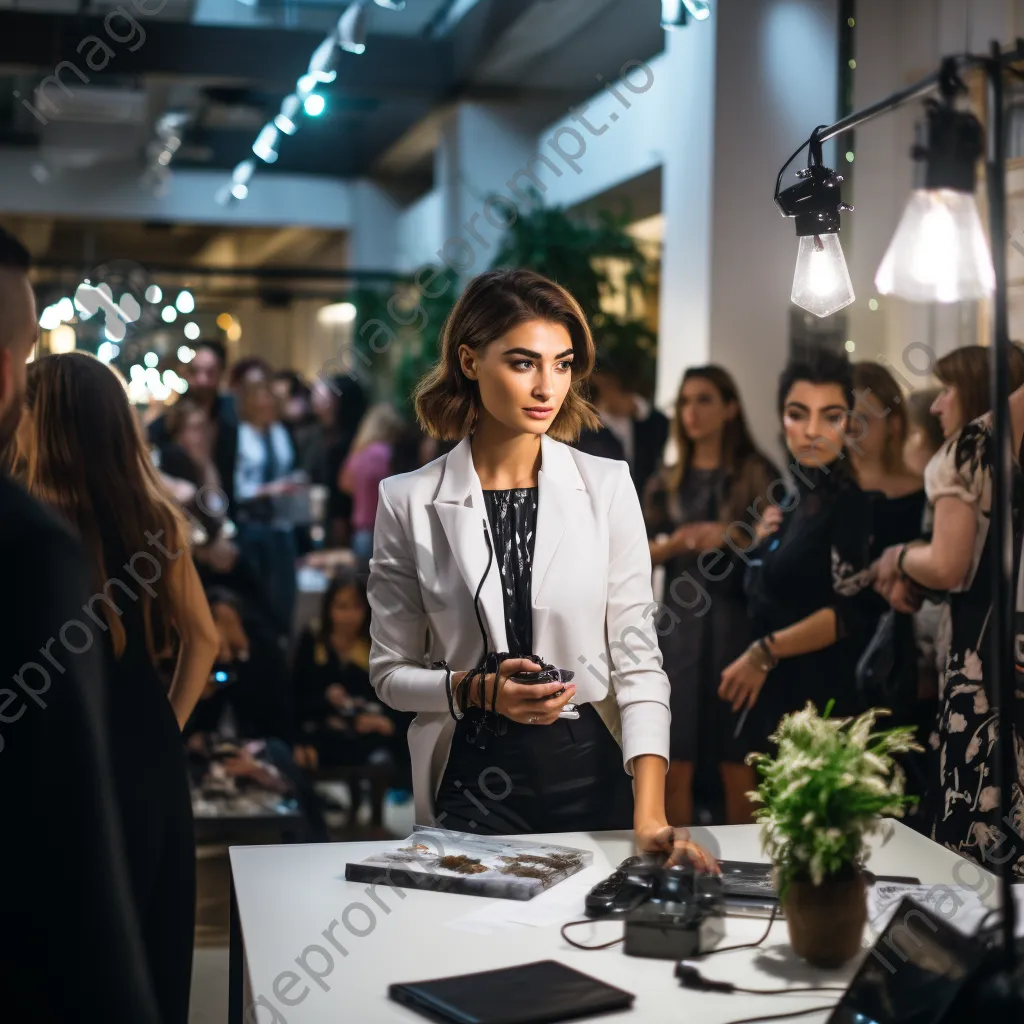 Models presenting fashion collections at a boutique event. - Image 3