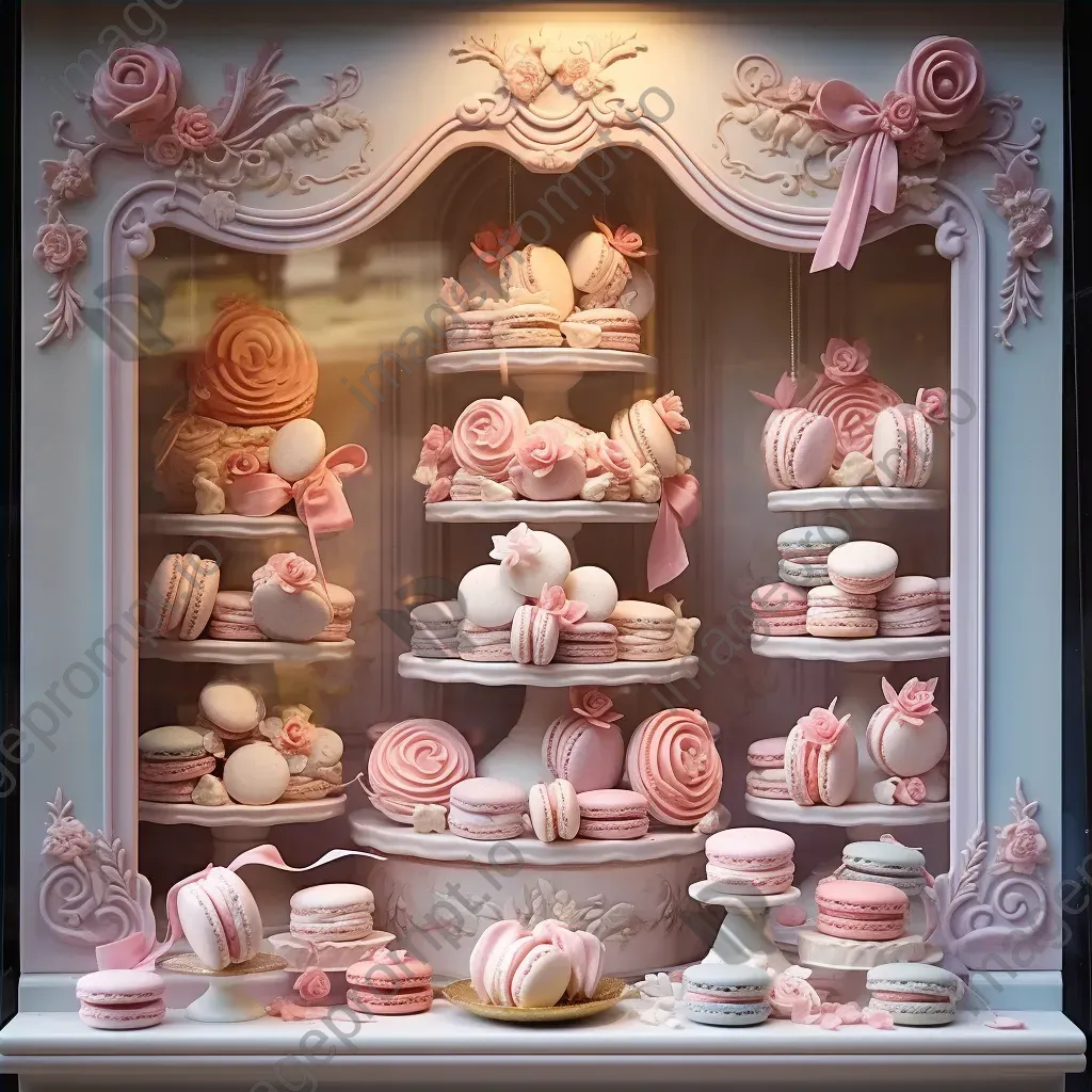 Pastel chalk drawing of a French patisserie window display - Image 4