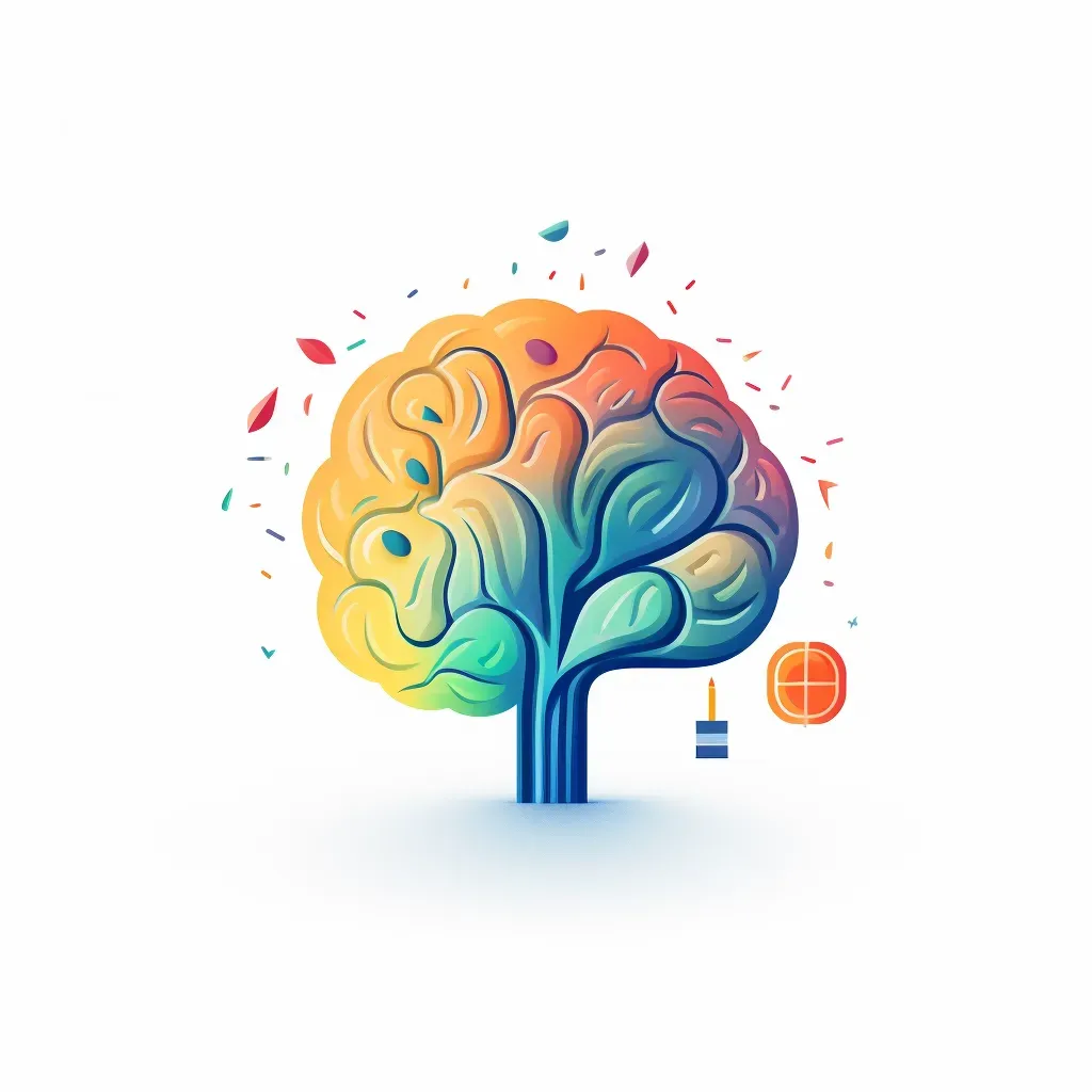 Artistic financial education logo with colorful brain icon on a white background - Image 3