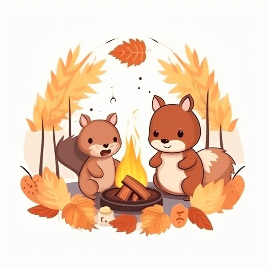 Cute woodland creatures logo with acorns, pinecones, autumn foliage - Image 3