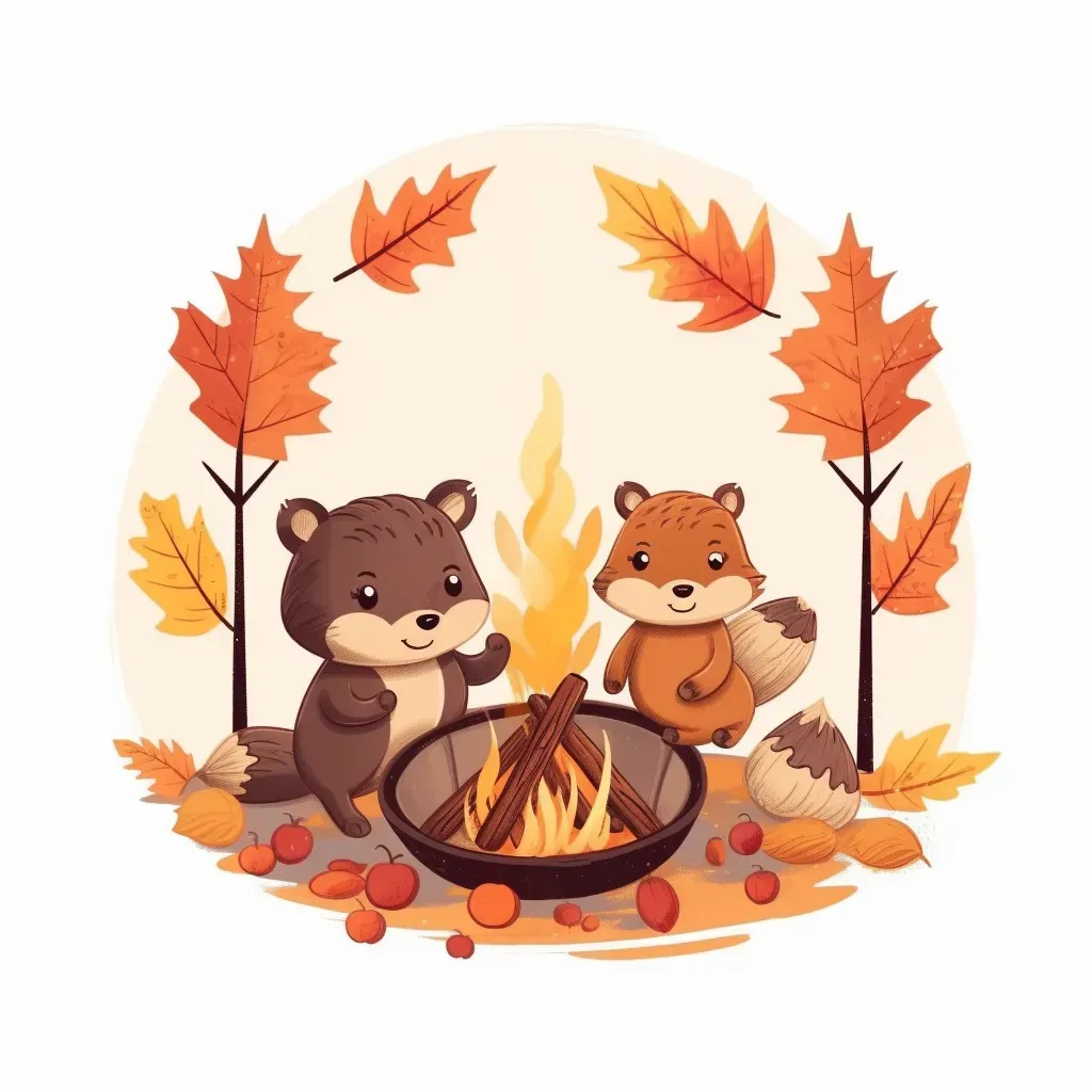 Cute woodland creatures logo with acorns, pinecones, autumn foliage - Image 4