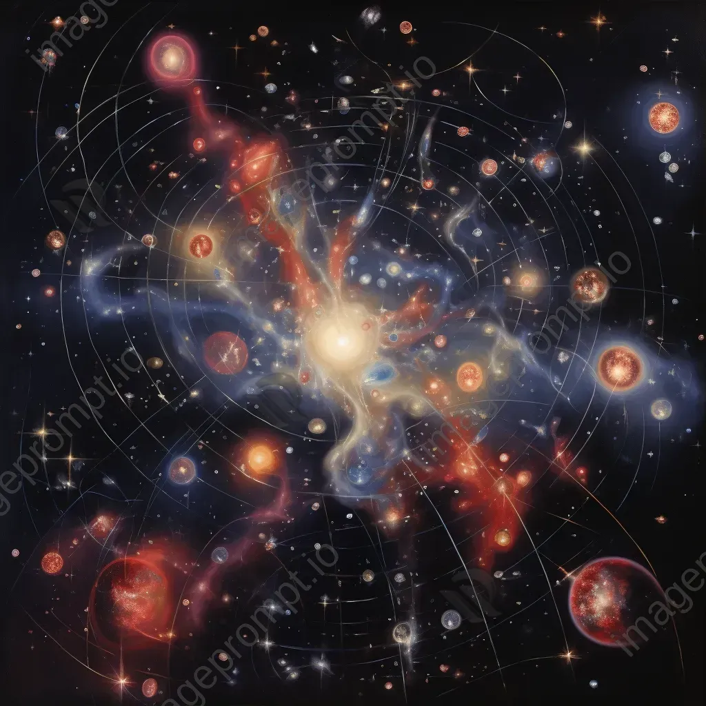 Distant galaxy cluster with varied shapes and colors - Image 1
