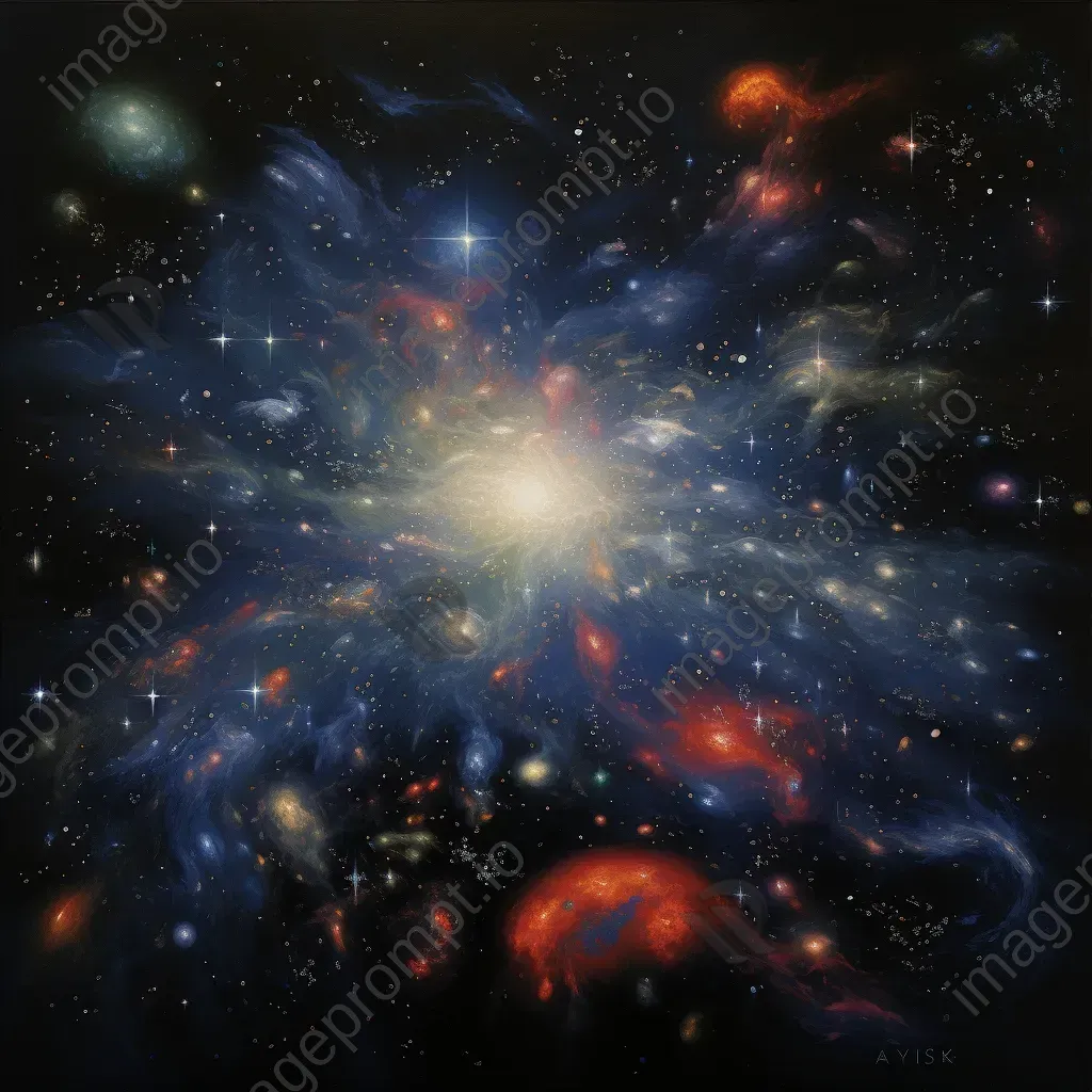 Distant galaxy cluster with varied shapes and colors - Image 3