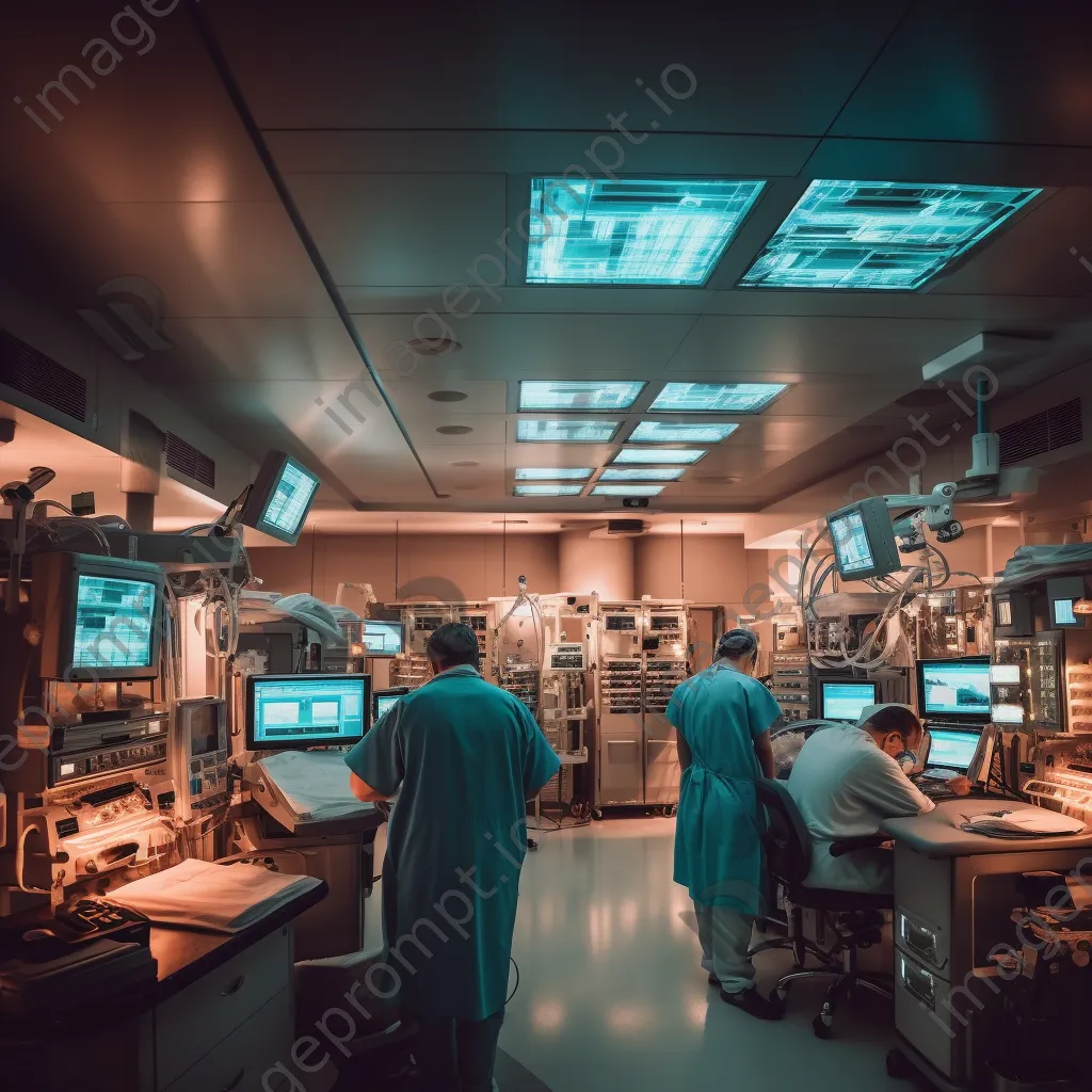 Medical staff in a hospital emergency room attending to patients with equipment visible. - Image 1