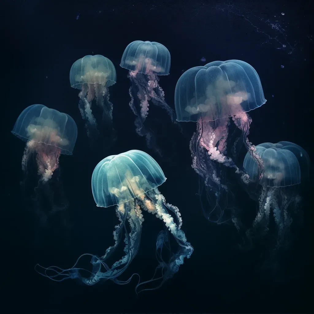 ethereal jellyfish underwater - Image 1